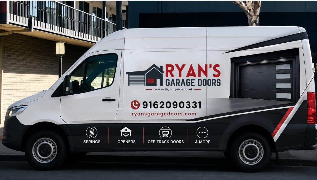 Ryan's Garage Doors service van — Sacramento garage door repair